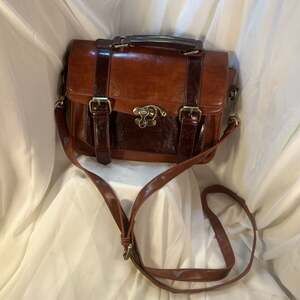 Ecosusi Vintage Vegan Leather Messenger Crossbody Bag